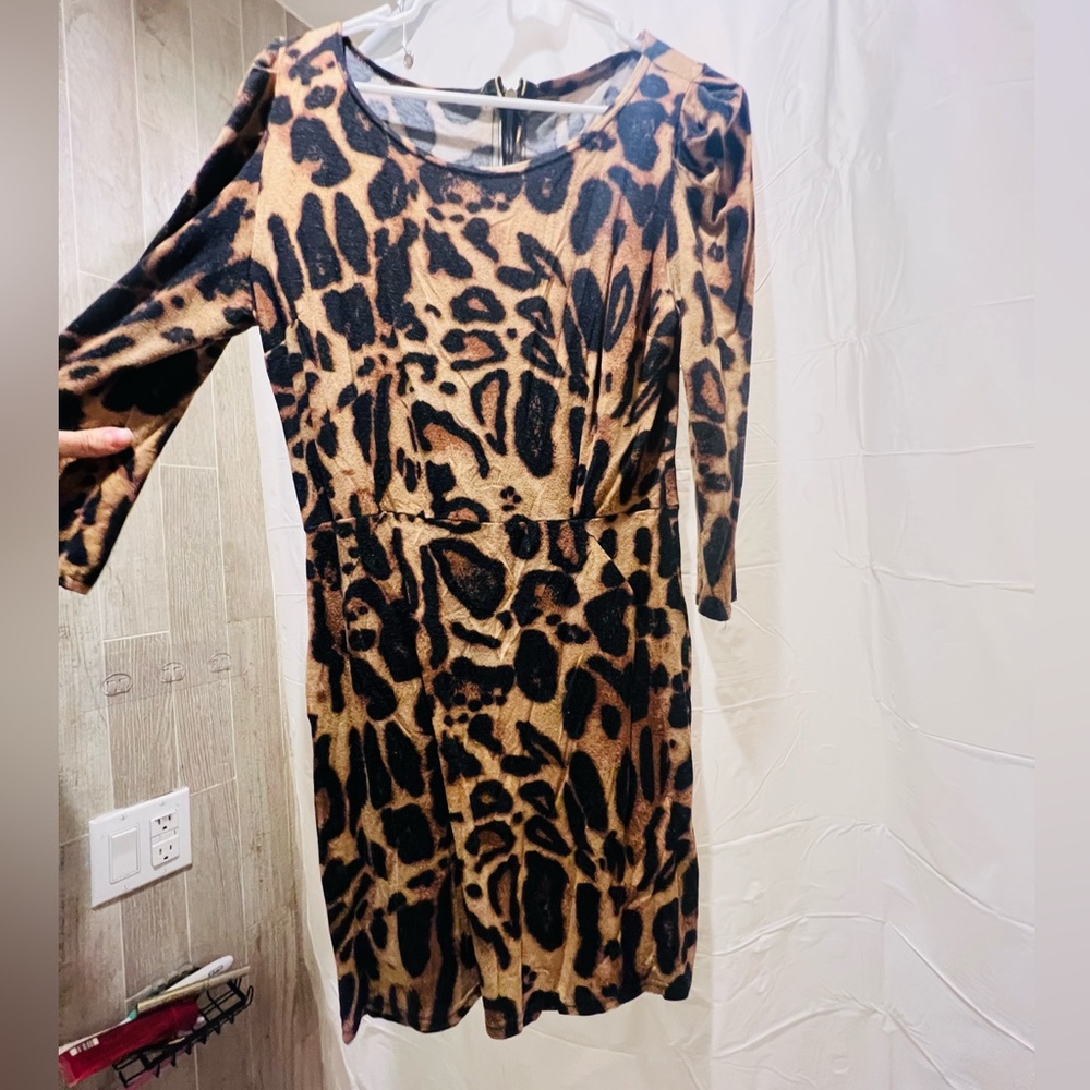 Leopard mini dress 34 inches long 15 inches wide strach